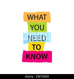 What you need to know. Vector icon Stock Vector