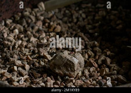 Gravel texture in hard light background Stock Photo