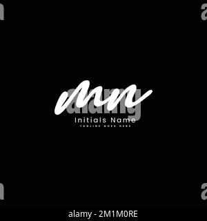 M, N, MN Initial letter handwritten and signature vector image template ...