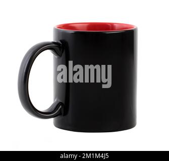 Blank black cup with red Stock Photo