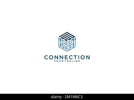 Vector connection icon company logo design, business symbol concept ...