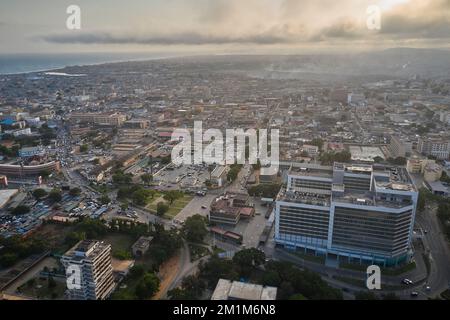 aerial of City centre in Accra, Ghana Stock Photo