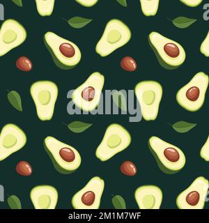 Avocado vector pattern Stock Vector