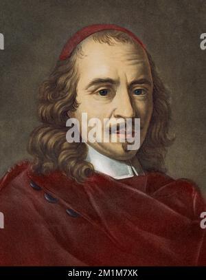 Pierre Corneille (1606-1684), French writer Engraving by Pierre Michel Alix Stock Photo