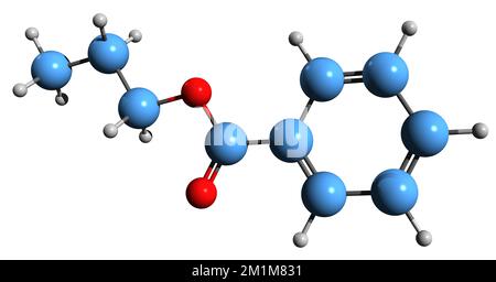 3D image of Benzoic acid skeletal formula - molecular chemical ...