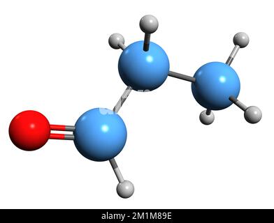 3D image of Propionaldehyde skeletal formula - molecular chemical ...