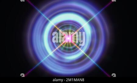 rings light ray Orb neon ray light illustration Stock Photo