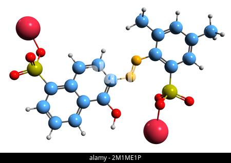 3D image of Ponceau 4R skeletal formula - molecular chemical structure ...