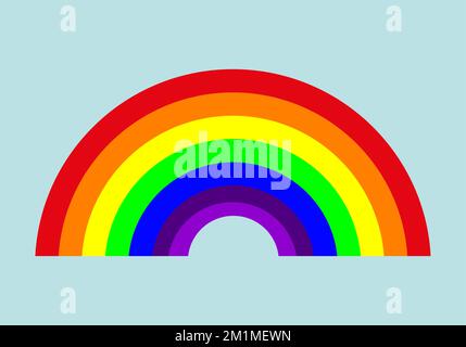Rainbow icon. The spectrum of the arch. Internet concept. Trendy simple vector symbol for web site design or button for mobile application logo. Flat Stock Vector