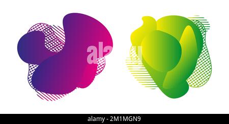 Abstract liquid form. Liquid design. Isolated gradient waves with geometric lines. Dynamic colored shapes and lines with liquid liquid shape. Template Stock Vector