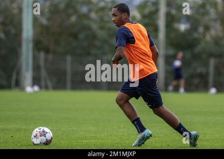 Gent's Malick Fofana pictured during a training session at the winter training camp of Belgian first division soccer team KAA Gent in Oliva, Spain, Tuesday 13 December 2022. BELGA PHOTO LUC CLAESSEN Stock Photo