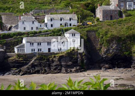 Buildings in the Small Fishing Village of Port Isaac on the South West Coastal Path, Cornwall, England, UK. Stock Photo