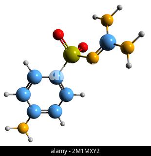 3D image of Sulfaguanidine skeletal formula - molecular chemical structure of sulfonamide isolated on white background Stock Photo