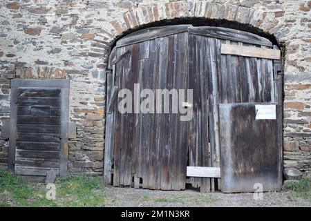 weathered wooden gates Stock Photo