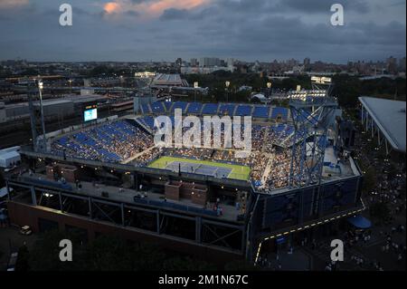 20120827 - NEW YORK, UNITED STATES: Illustration picture shows the Louis Armstrong Stadium during the US Open Grand Slam tennis tournament, at Flushing Meadows, in New York City, USA, Monday 27 August 2012. BELGA PHOTO YORICK JANSENS Stock Photo