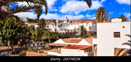 old mountain Betancuria village on Fuerteventura island in Spain, famous landmark , Canary islands Stock Photo