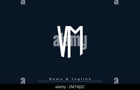 Alphabet letters Initials Monogram logo VM , MV Stock Vector
