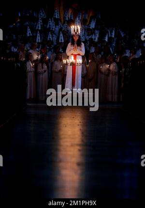 Lucia celebration, Linköping cathedral, Sweden Stock Photo - Alamy