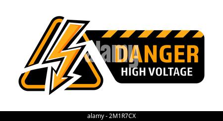 High voltage sign. Danger of electricity. Danger vector symbol isolated on white background EPS 10 Stock Vector