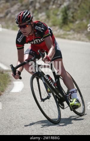 Australian Cadel Evans of BMC Racing Team pictured during the 16th stage of the 100th edition of the Tour de France cycling race, 168km from Vaison-la-Romaine to Gap, France, on Tuesday 16 July 2013.  Stock Photo