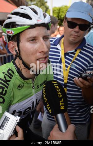 The Netherland's Bauke Mollema of Belkin Pro Cycling Team pictured after the 16th stage of the 100th edition of the Tour de France cycling race, 168km from Vaison-la-Romaine to Gap, France, on Tuesday 16 July 2013.  Stock Photo