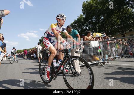 Belgian Bart De Clercq of Lotto - Belisol pictured during the final stage of the 100th edition of the Tour de France cycling race, 118 km from Versailles to Paris, France, on Sunday 21 July 2013. Stock Photo