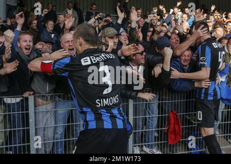 BRUGES, BELGIUM - FEBRUARY 6: Fans of Club Brugge during the