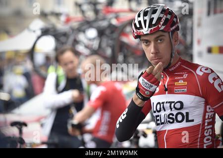 Belgian Bart De Clercq of Lotto - Belisol pictured at the start of stage 7 of the 101st edition of the Tour de France cycling race, 234,5 km from Epernay to Nancy, on Friday 11 July 2014. Stock Photo