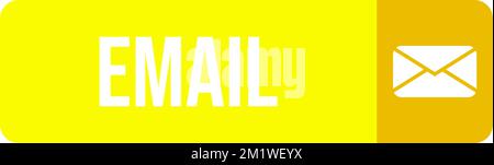 Email button. Yellow email button. Stock Vector