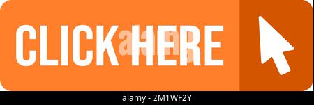 Click here button. Orange click here button. Stock Vector