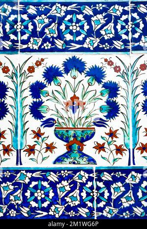 Handmade Tiles with floral patterns. Stock Photo