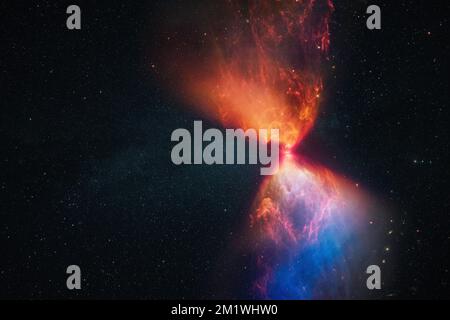 New star is born in outer space. Stars, space, dark, constellations and explosion Stock Photo