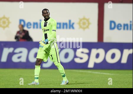 20141023 - TRABZON, TURKEY: Lokeren's goalkeeper Barry Boubacar Copa pictured during a game between Turkish club Trabzonspor AS and Belgian soccer team KSC Lokeren OVL in the Huseyin Avni Aker Stadium in Trabzon, Thursday 23 October 2014. It is the third day of the group stage of the UEFA Europa League competition, in group L. BELGA PHOTO YORICK JANSENS Stock Photo