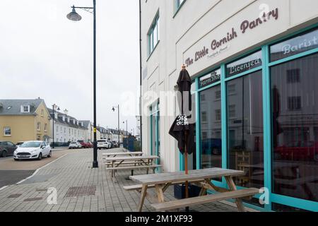 The Little Cornish Pantry, cafe, deli & farm shop on Stret Euther Penndragon, Nansledan, a development by the Duchy of Cornwall in Newquay, England,UK Stock Photo