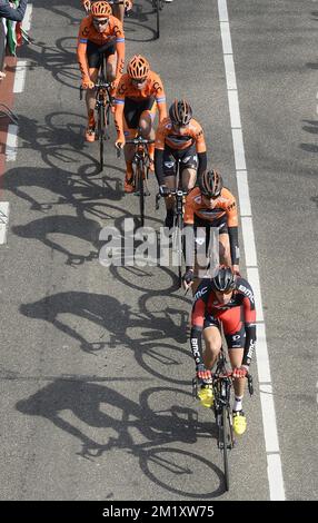 the 50th edition of the Amstel Gold race, 258km from Maastricht to Berg en Terblijt, Netherlands, Sunday 19 April 2015.  Stock Photo