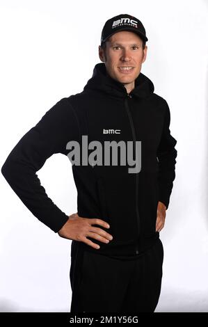 20150526 - BORNEM, BELGIUM: Luxembourg's Jempy Drucker of BMC Racing Team pictured during the presentation of the teams for the Baloise Belgium Tour cycling race, Tuesday 26 May 2015 in Bornem. BELGA PHOTO DAVID STOCKMAN Stock Photo