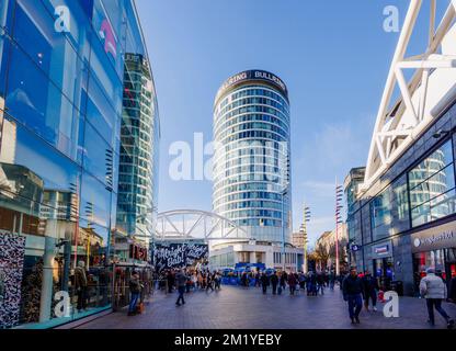 The Rotunda, an iconic landmark round grade II listed building, converted to residential apartments, New Street, Birmingham, West Midlands, England Stock Photo