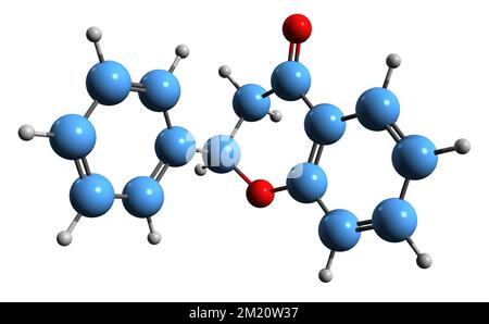 3D image of Chalcone skeletal formula - molecular chemical structure of ...