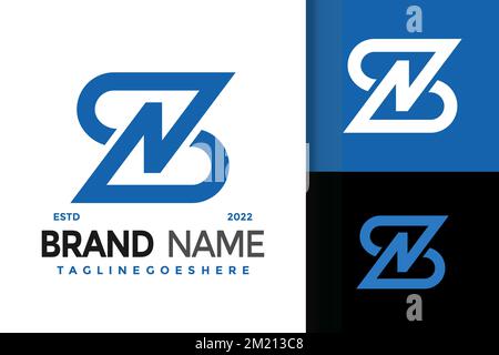 A vector illustration of the blue Letter Sn or Ns Logo Design Stock Vector