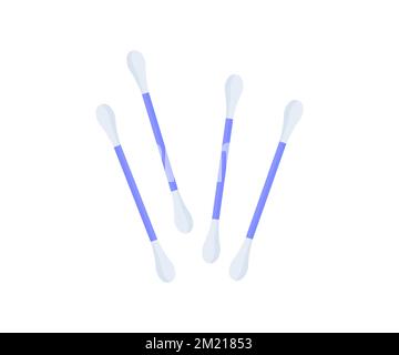Group of cotton cotonetes for personal hygiene. Realistic Cotton swabs or cotton buds logo design. Care and hygiene. Swab clean healthcare vector. Stock Vector