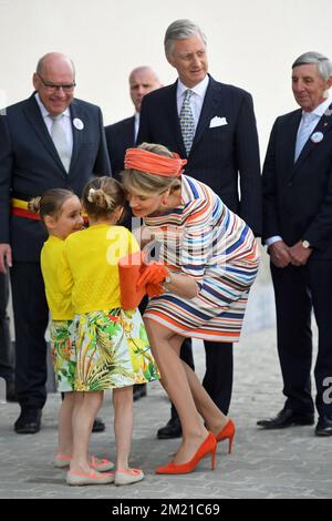 King Philippe and Queen Mathilde with their children Princess Elisabeth ...