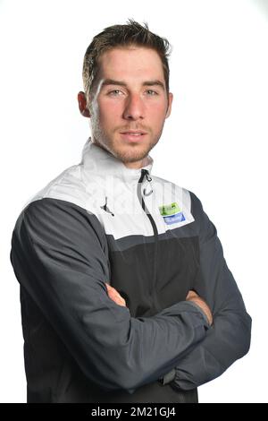 Belgian Boris Vallee of Fortuneo-Vital Concept poses for the photographer ahead of the presentation of the teams for the Baloise Belgium Tour cycling race, Tuesday 24 May 2016, in Beveren.  Stock Photo