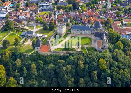 Aerial view, Bentheim Castle in Bad Bentheim, Münsterland, Lower Saxony, Germany, Bad Bentheim, Burg, Castle complex, DE, Europe, History Museum, Höhe Stock Photo