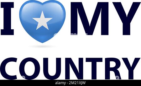 Heart with Somalian flag colors. I Love My Country - Somalia Stock Vector