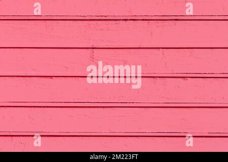 Horizontal boards in light red crimson color paint wooden surface texture plank background. Stock Photo