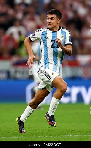 Doha, Qatar, 13th December 2022.  Paulo Dybala of Argentina during the FIFA World Cup 2022 match at Lusail Stadium, Doha. Picture credit should read: David Klein / Sportimage Stock Photo