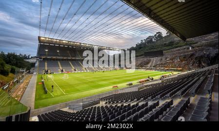 Illustration picture shows the Estadio Municipal de Braga stadium during a training session of Belgian first league soccer team KAA Gent in Braga in Portugal, Wednesday 14 September 2016. Tomorrow Gent is playing the first game of the group stage of the Europa League competition against Portugese club SC Braga, in the group H. BELGA PHOTO LUC CLAESSEN Stock Photo