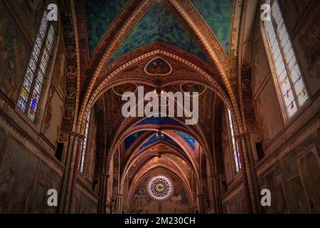 Intern of the basilica church of san francesco in Assisi, umbria, Italy Stock Photo