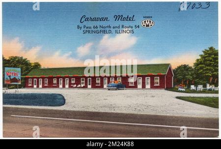 Caravan Motel, By Pass 66 North and Route 54, Springfield, Illinois , Motels, Tichnor Brothers Collection, postcards of the United States Stock Photo