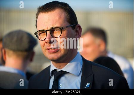 CD&V's Wouter Beke pictured during the visit of Cal Cargo in Tel Aviv, Israel, part of a three days visit of Belgian Prime Minister to Israel and Palestine, Monday 06 February 2017. BELGA PHOTO JOHANNA GERON  Stock Photo